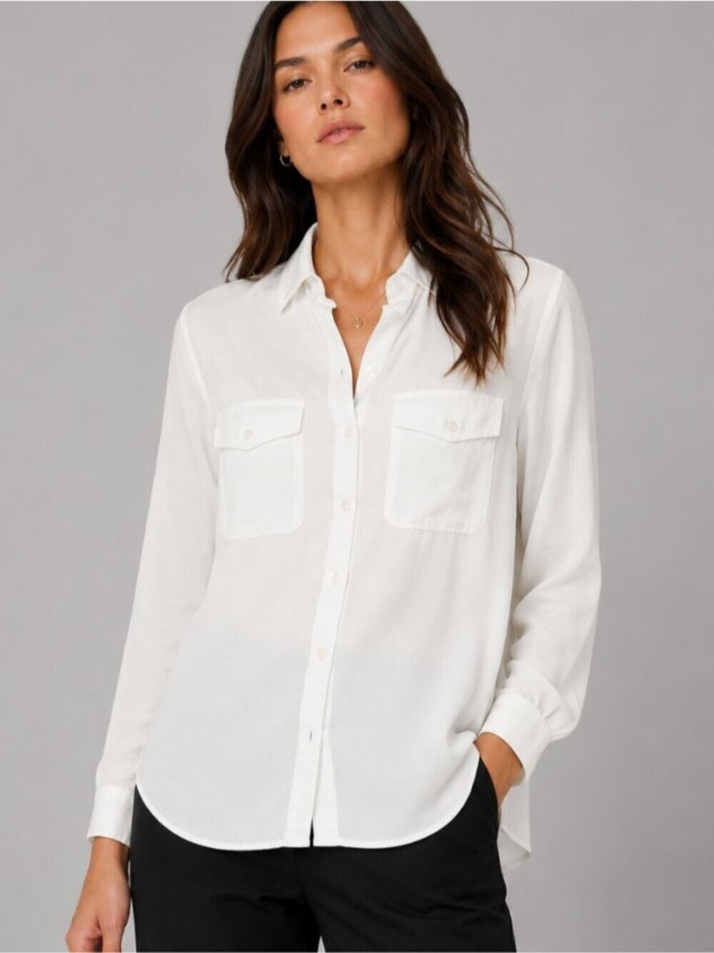 Aritzia Talula White Button Front Shirt